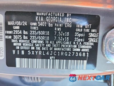 Zdjęcie 13 z 13 samochodu: 2024 KIA SORENTO S VIN:5XYRL4JC1RG273681 - miniatura