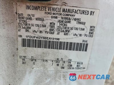 Zdjęcie 14 z 14 samochodu: 2011 FORD F450 SUPER DUTY BOX TRUCK VIN:1FDUF4GY5BEA13198 - miniatura