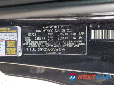 Zdjęcie 12 z 12 samochodu: 2023 KIA FORTE LXS VIN:3KPF24AD0PE594376 - miniatura