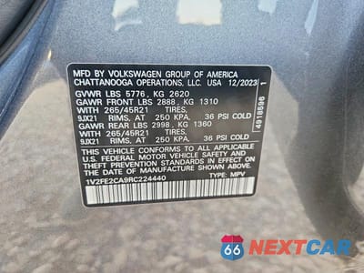Zdjęcie 14 z 14 samochodu: 2024 VOLKSWAGEN ATLAS CROSS SPORT SEL PREMIUM R-LINE VIN:1V2FE2CA9RC224440 - miniatura