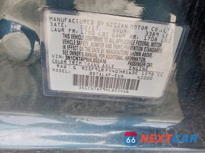 Zdjęcie 13 z 13 samochodu: 2017 NISSAN VERSA 1.6 S VIN:3N1CN7AP9HL852416 - miniatura