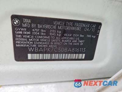 Zdjęcie 12 z 12 samochodu: 2011 BMW 328 XI VIN:WBAPK7C50BA816113 - miniatura