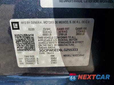Zdjęcie 12 z 12 samochodu: 2020 CHEVROLET SILVERADO C1500 RST VIN:3GCPWDED6LG255333 - miniatura