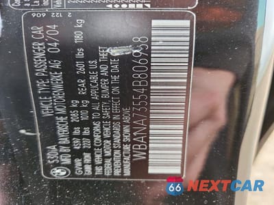 Zdjęcie 12 z 12 samochodu: 2004 BMW 530 I VIN:WBANA73554B806958 - miniatura