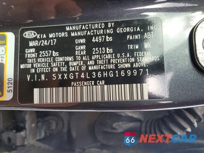 Zdjęcie 12 z 12 samochodu: 2017 KIA OPTIMA LX VIN:5XXGT4L36HG169971 - miniatura