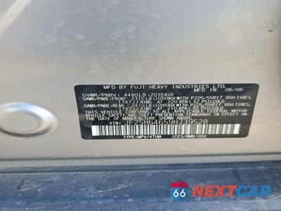 Zdjęcie 14 z 14 samochodu: 2009 SUBARU FORESTER 2.5X LIMITED VIN:JF2SH64659H739528 - miniatura