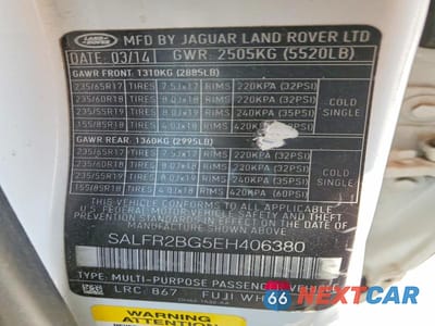 Zdjęcie 13 z 13 samochodu: 2014 LAND ROVER LR2 HSE VIN:SALFR2BG5EH406380 - miniatura