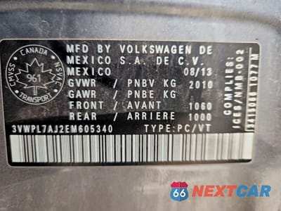 Zdjęcie 12 z 12 samochodu: 2014 VOLKSWAGEN GOLF TDI 4D HATCHBAC VIN:3VWPL7AJ2EM605340 - miniatura
