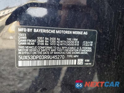 Zdjęcie 13 z 13 samochodu: 2024 BMW X3 VIN:5UX53DP03R9U45270 - miniatura