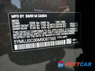 Zdjęcie 13 z 13 samochodu: 2021 BMW X4 M COMPETITION VIN:5YMUJ0C06M9D87580 - miniatura