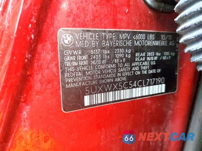 Zdjęcie 13 z 13 samochodu: 2012 BMW X3 XDRIVE28I VIN:5UXWX5C54CL717190 - miniatura