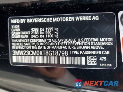 Zdjęcie 12 z 12 samochodu: 2026 BMW 230I VIN:3MW23CM0XT8G18798 - miniatura