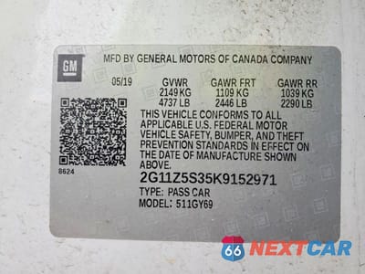 Zdjęcie 13 z 13 samochodu: 2019 CHEVROLET IMPALA LT VIN:2G11Z5S35K9152971 - miniatura