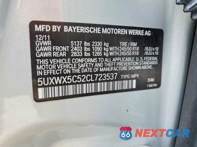 Zdjęcie 13 z 13 samochodu: 2012 BMW X3 XDRIVE28I VIN:5UXWX5C52CL723537 - miniatura
