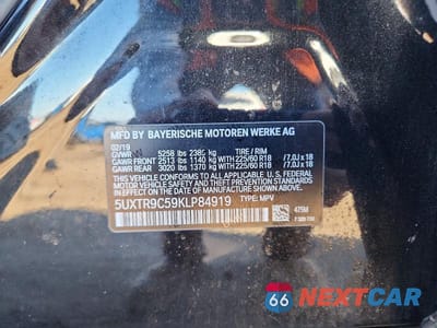 Zdjęcie 13 z 13 samochodu: 2019 BMW X3 XDRIVE30I VIN:5UXTR9C59KLP84919 - miniatura