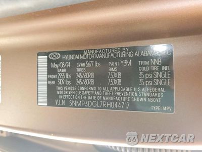 Zdjęcie 13 z 13 samochodu: 2024 HYUNDAI SANTA FE XRT VIN:5NMP3DGL7RH044717 - miniatura