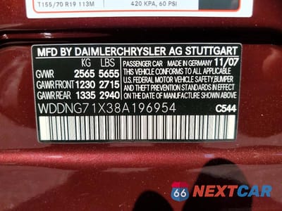 Zdjęcie 12 z 12 samochodu: 2008 MERCEDES-BENZ S 550 VIN:WDDNG71X38A196954 - miniatura