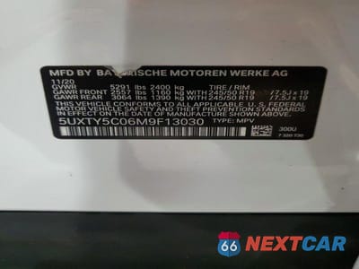 Zdjęcie 13 z 13 samochodu: 2021 BMW X3 XDRIVE30I VIN:5UXTY5C06M9F13030 - miniatura