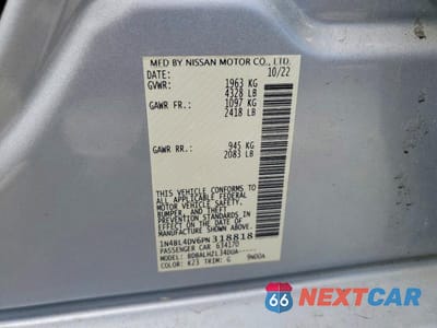 Zdjęcie 12 z 12 samochodu: 2023 NISS ALTIMA SV VIN:1N4BL4DV6PN318818 - miniatura