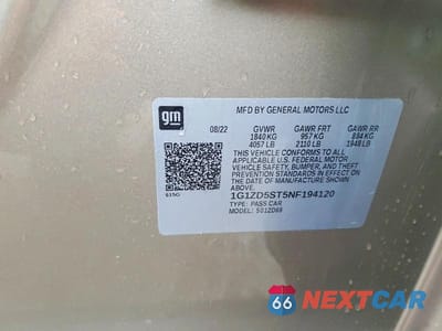 Zdjęcie 12 z 12 samochodu: 2022 CHEVROLET MALIBU LT VIN:1G1ZD5ST5NF194120 - miniatura