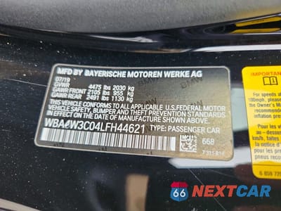 Zdjęcie 12 z 12 samochodu: 2020 BMW 430I VIN:WBA4W3C04LFH44621 - miniatura