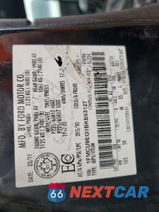 Zdjęcie 12 z 12 samochodu: 2011 FORD ESCAPE LIMITED VIN:1FMCU9EG1BKB93127 - miniatura