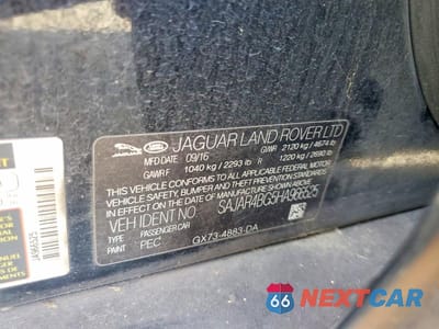 Zdjęcie 12 z 12 samochodu: 2017 JAGUAR XE VIN:SAJAR4BG5HA966525 - miniatura