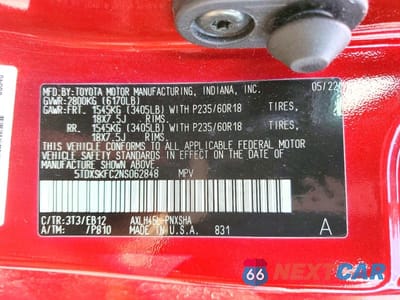 Zdjęcie 14 z 14 samochodu: 2022 TOYOTA SIENNA XSE 7-PASSENGER VIN:5TDXSKFC2NS062848 - miniatura