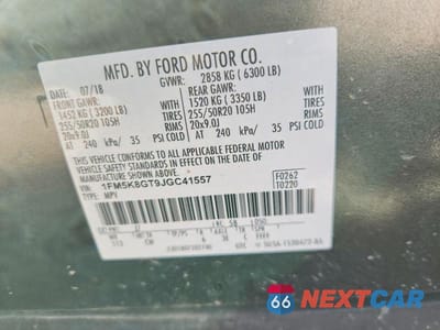 Zdjęcie 14 z 14 samochodu: 2018 FORD EXPLORER SPORT VIN:1FM5K8GT9JGC41557 - miniatura