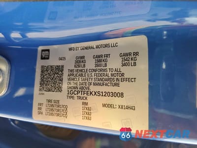 Zdjęcie 12 z 12 samochodu: 2025 CHEVROLET COLORADO ZR2 VIN:1GCPTFEKXS1203008 - miniatura