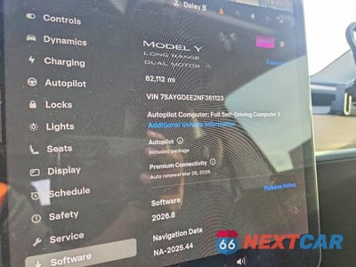 Zdjęcie 9 z 12 samochodu: 2022 TESLA MODEL Y VIN:7SAYGDEE2NF361123 - miniatura