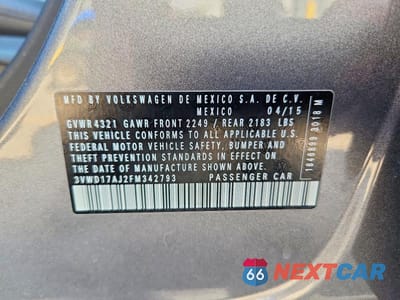 Zdjęcie 13 z 13 samochodu: 2015 VOLKSWAGEN JETTA SE VIN:3VWD17AJ2FM342793 - miniatura