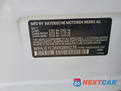 Zdjęcie 13 z 13 samochodu: 2017 BMW 540 XI VIN:WBAJE7C36HG889276 - miniatura