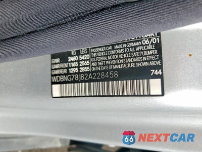 Zdjęcie 12 z 12 samochodu: 2002 MERCEDES-BENZ S 600 VIN:WDBNG78J82A228458 - miniatura