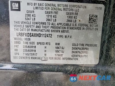 Zdjęcie 13 z 13 samochodu: 2017 BUICK ENVISION ESSENCE VIN:LRBFXDSAXHD112472 - miniatura