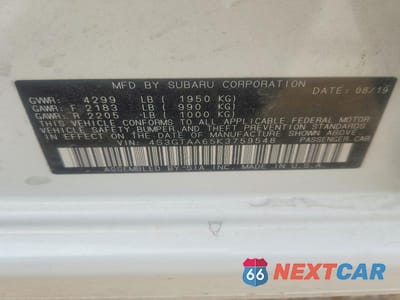 Zdjęcie 13 z 13 samochodu: 2019 SUBARU IMPREZA VIN:4S3GTAA65K3759548 - miniatura