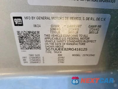 Zdjęcie 12 z 12 samochodu: 2024 GMC SIERRA K1500 AT4 VIN:3GTUUEE82RG416125 - miniatura