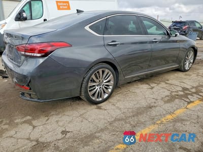 Trzecie zdjęcie samochodu z tyłu: 2018 GENESIS G80 5.0 ULTIMATE VIN:KMHGN4JF9JU274362 - miniatura