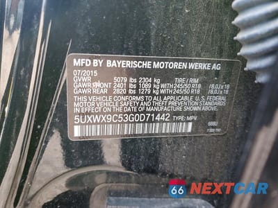 Zdjęcie 13 z 13 samochodu: 2016 BMW X3 XDRIVE28I VIN:5UXWX9C53G0D71442 - miniatura