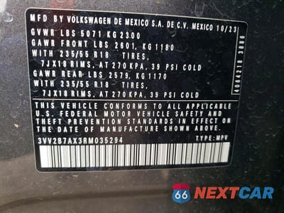 Zdjęcie 12 z 12 samochodu: 2024 VOLKSWAGEN TIGUAN SE VIN:3VV2B7AX3RM035294 - miniatura