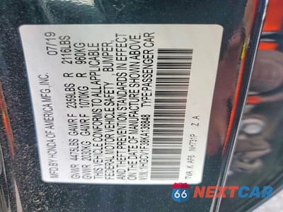 Zdjęcie 12 z 12 samochodu: 2019 HONDA ACCORD SPORT VIN:1HGCV1F38KA136848 - miniatura
