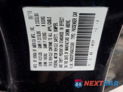 Zdjęcie 12 z 12 samochodu: 2016 HONDA ACCORD VIN:1HGCR2F54GA025569 - miniatura