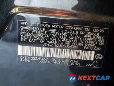 Zdjęcie 13 z 13 samochodu: 2023 LEXUS IS 350 F SPORT VIN:JTHGZ1B28P5064386 - miniatura