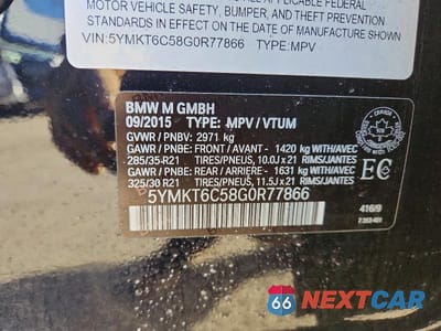 Zdjęcie 13 z 13 samochodu: 2016 BMW X5 M VIN:5YMKT6C58G0R77866 - miniatura