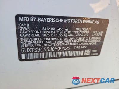 Zdjęcie 13 z 13 samochodu: 2018 BMW X3 XDRIVEM40I VIN:5UXTS3C55J0Y99082 - miniatura