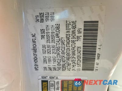 Zdjęcie 12 z 12 samochodu: 2019 ACURA RDX VIN:5J8TC2H32KL042736 - miniatura