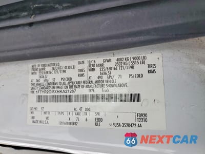 Zdjęcie 13 z 13 samochodu: 2017 FORD TRANSIT 250 UTILITY / SERVICE VAN VIN:1FTYR2CMXHKA27287 - miniatura