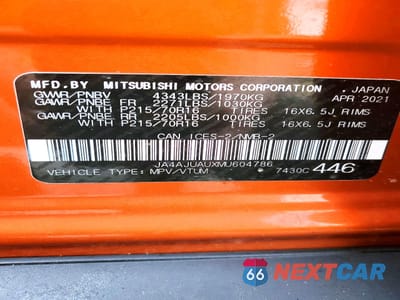 Zdjęcie 14 z 14 samochodu: 2021 MITSUBISHI RVR ES VIN:JA4AJUAUXMU604786 - miniatura