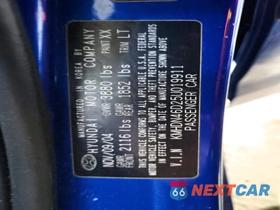 Zdjęcie 12 z 12 samochodu: 2005 HYUNDAI ELANTRA GLS VIN:KMHDN46D25U019911 - miniatura