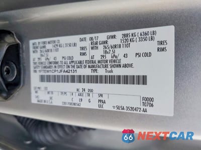 Zdjęcie 13 z 13 samochodu: 2018 FORD F150 SUPERCREW VIN:1FTEW1CP1JFA42131 - miniatura